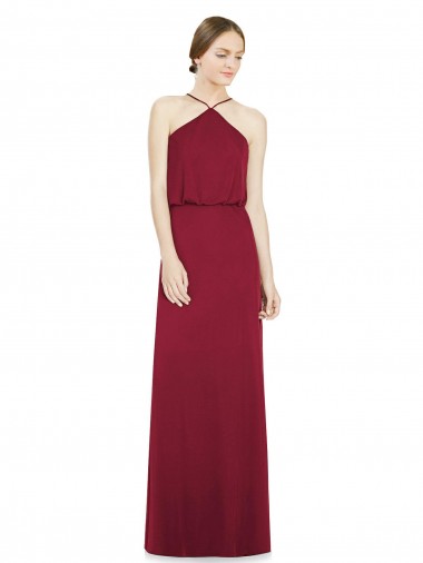 Shop Sleek Halter Neck A-Line Chiffon Bridesmaid Dress Montreal