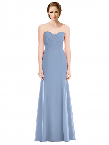 Shop Draped Strapless Sweetheart Trumpet Chiffon Bridesmaid Dress Montreal