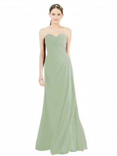 Shop Sweetheart Neckline Draped Floor Length Chiffon Bridesmaid Dress Montreal