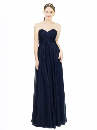 Shop Strapless Sweetheart Long Chiffon Bridesmaid Dress Low Back Montreal