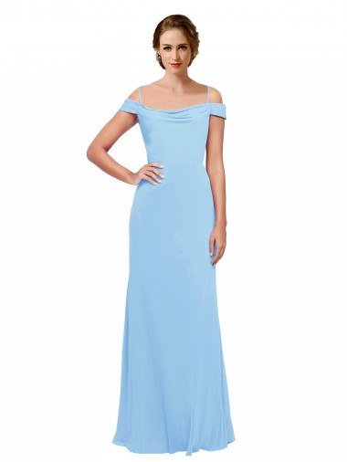 Shop Off the Shoulder Bateau Neck Chiffon Bridesmaid Dress with Straps Montreal