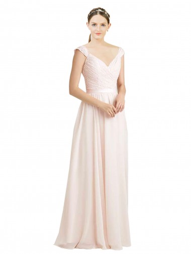 Shop Sweetheart A-Line Chiffon Bridesmaid Dress with Ruched Lace Bodice Montreal