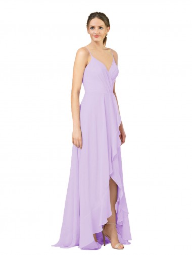 Shop High-Low Chiffon Bridesmaid Dress with Ruffle Detail Montreal