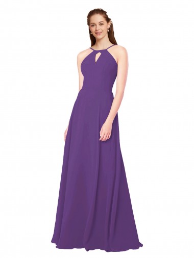 Shop High Halter Chiffon Bridesmaid Dress with Keyhole Montreal