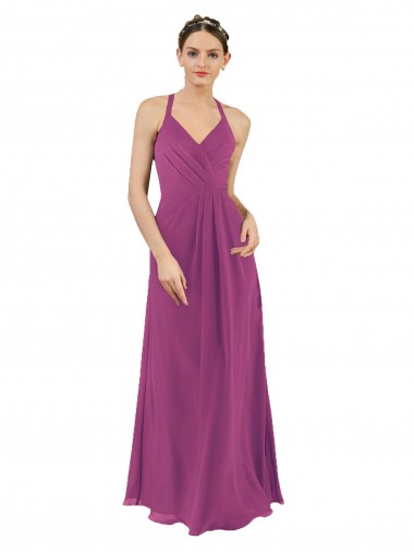 Shop Sassy Chiffon Bridesmaid Dress with Halter Neckline Montreal