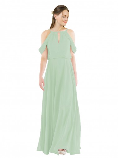 Shop Off-the-Shoulder Long Chiffon Beachy Bridesmaid Dress Montreal
