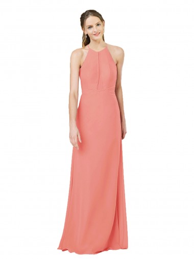 Shop Modern Long Chiffon Bridesmaid Dress with Keyhole Back Montreal