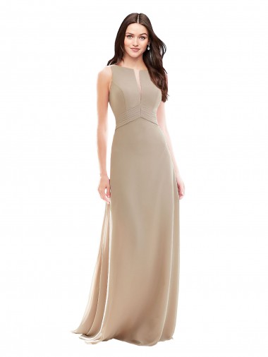 Shop Elegant Bridesmaid with High Neckline and Illusion V-Neck Montreal