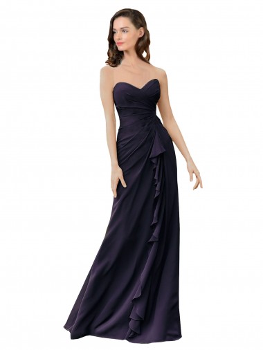 Shop Strapless Chiffon Bridesmaids Dress with Sweetheart Neckline Montreal