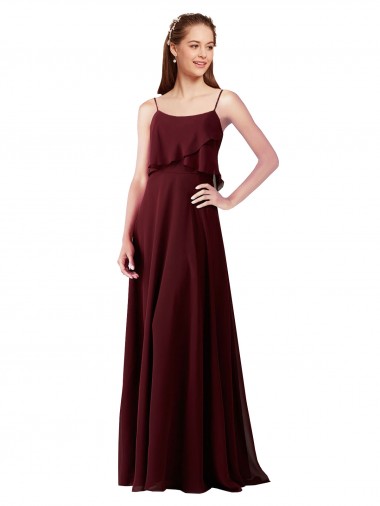 Shop Chiffon Bridesmaids Dress with Spaghetti Straps Montreal