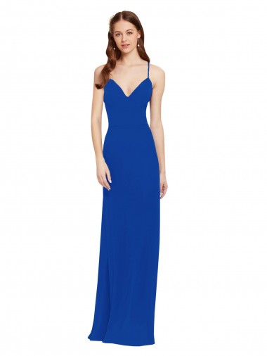 Shop Chiffon Bridesmaid Dress with Deep V-Neck and Spaghetti Straps Montreal