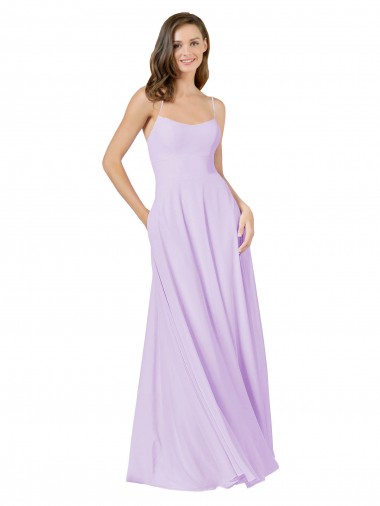 Shop Simple Chiffon Bridesmaid Dress with Pocket Montreal
