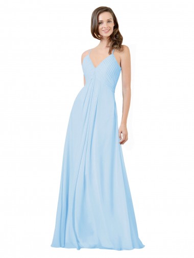 Shop Long V-Neck Chiffon Bridesmaid Dress with Keyhole Back Montreal