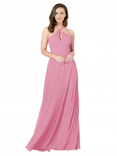 Shop Chiffon Bridesmaid Dress / Prom Dress with Keyhole Front Montreal