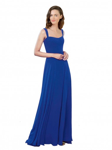 Shop Square Neck A-Line Long Floor Length Chiffon Bridesmaid Dress Montreal