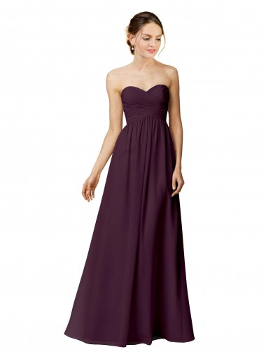 Shop Strapless Chiffon Bridesmaid Dress with Criss Cross Shirred Bodice Montreal