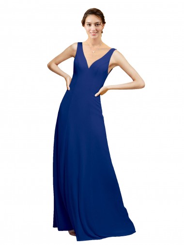 Shop V-Neck Sheath Chiffon Bridesmaid Dress with V-Back Montreal