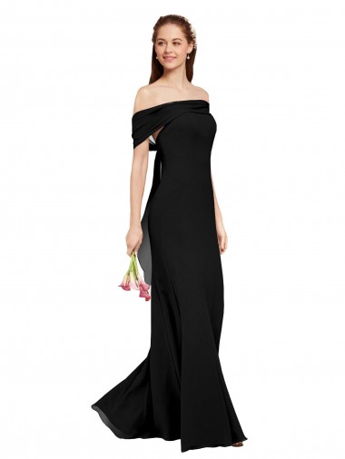 Shop Fit and Flare Long Chiffon Bridesmaid Dress / Prom Dress with Sash and Open Back Montreal