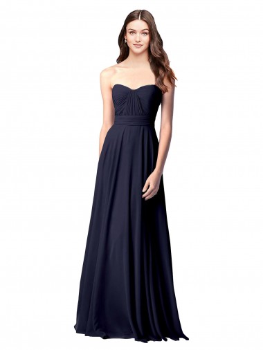 Shop Luxe Chiffon Bridesmaid Dress with Sweetheart Neckline and Shirred Bodice Montreal