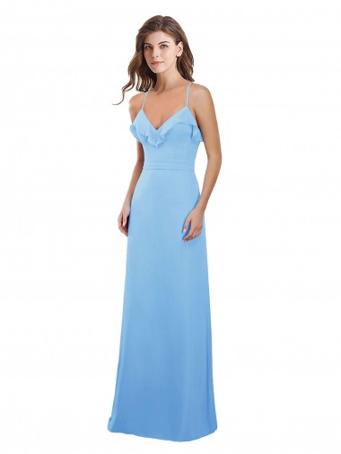 Shop Slim Chiffon Bridesmaid Dress with Ruffled Sweetheart Neckline Montreal
