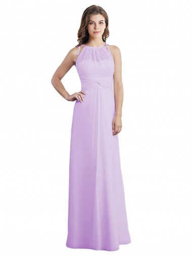 Shop Sweetheart Long Chiffon Bridesmaid Dress with Halter Straps Montreal