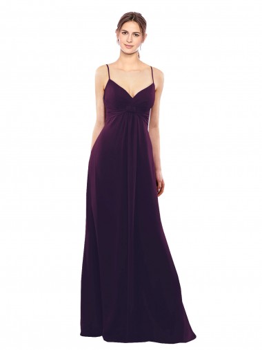 Shop Floor Length A-Line Chiffon Bridesmaid Dress with Criss Cross Back Montreal