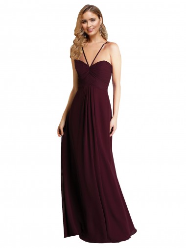 Shop Long Chiffon Bridesmaid Dress with Sweetheart Neckline Montreal