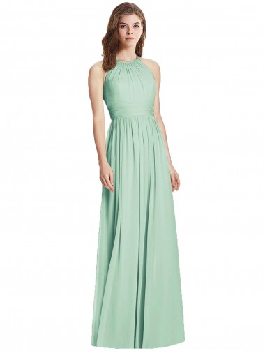 Shop Cutout Open Back Shirred Halter Maxi Bridesmaid Dress Montreal