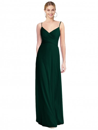 Shop Wide V-Neck Long Spaghetti Strap Chiffon Bridesmaid Dress Montreal