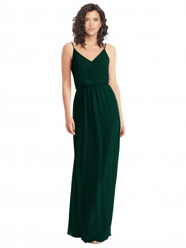Shop V-Neck Blouson Bodice Chiffon Maxi Bridesmaid Dress Montreal