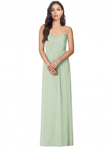 Shop Strapless Sweetheart All-Over Shirring Chiffon Bridesmaid Dress Montreal