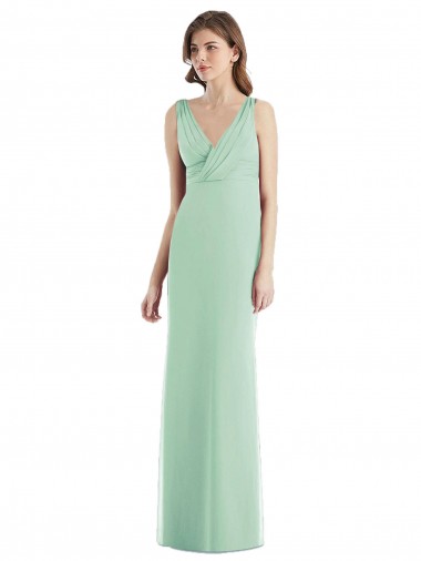 Shop Sleek Open Back Chiffon V-Neck Bridesmaid Dress Montreal