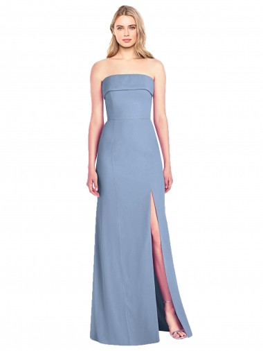 Shop Trumpet Full Length Strapless Chiffon Bridesmaid Dress with Slit Montreal