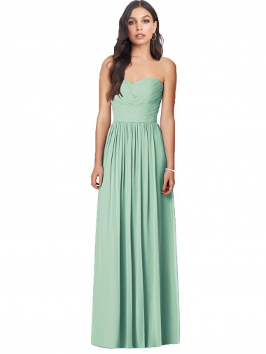 Shop Draped Sweetheart Strapless Long Chiffon Bridesmaid Dress Montreal