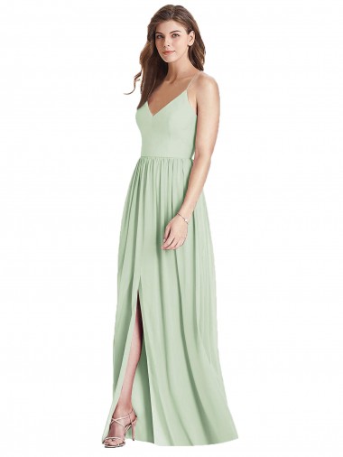 Shop Criss Cross Strap Backless Maxi Long Chiffon Bridesmaid Dress Montreal