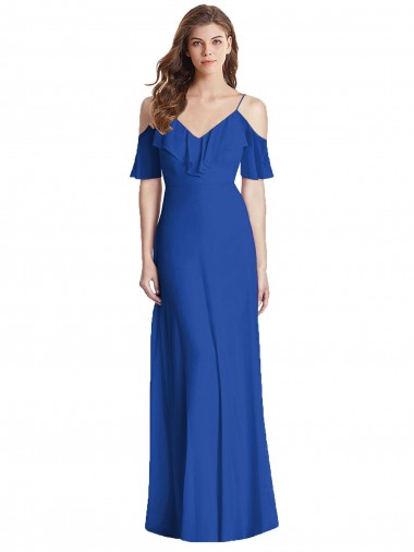 Shop Ruffled Cold-Shoulder Chiffon Maxi Bridesmaid Dress Montreal