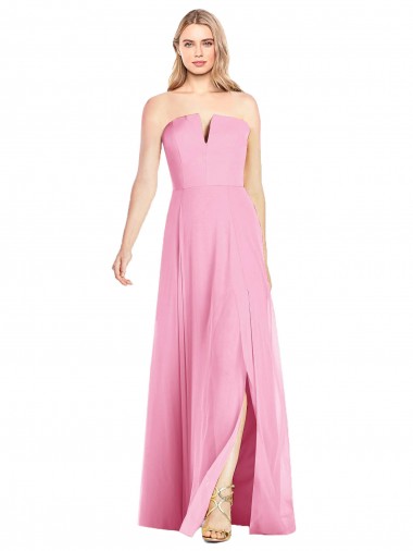 Shop Strapless Notch Chiffon Maxi Bridesmaid Dress Montreal