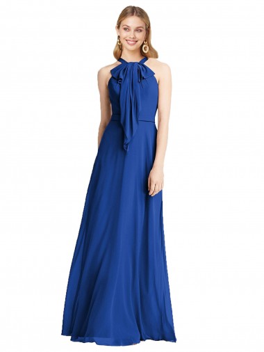 Shop Plunging V-Back Long Full Length Chiffon Bridesmaid Dress Montreal