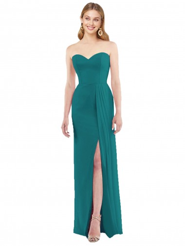 Shop Sweetheart Neckline Lux Chiffon Bridesmaid Dress with Side Slit Montreal