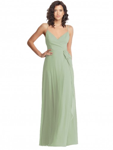 Shop V-Neck Low Back Maxi Formal Wrap Chiffon Bridesmaid Dress Montreal