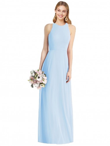 Shop Sleeveless Halter Chiffon Maxi Bridesmaid Dress Montreal