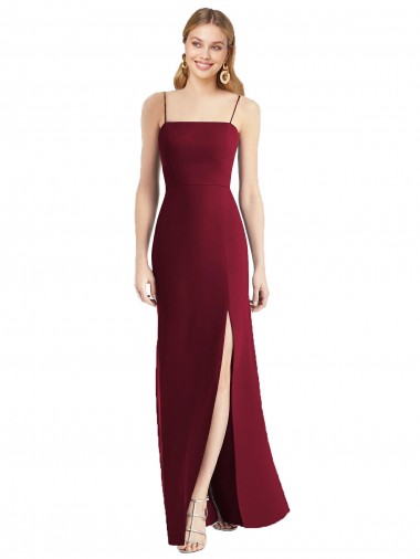 Shop Tie-Back Cutout Trumpet Chiffon Bridesmaid Dress with Front Slit Montreal