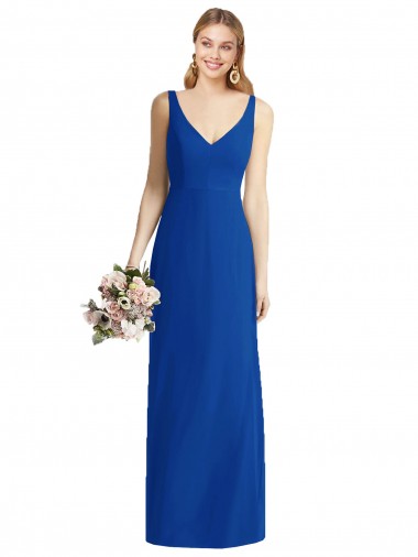 Shop Sleeveless V-Back Long Trumpet Chiffon Bridesmaid Dress Montreal