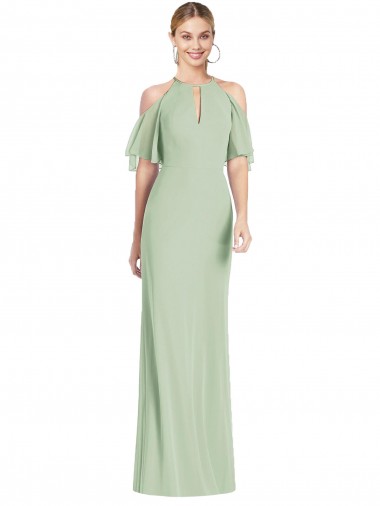 Shop Ruffle Cold-Shoulder Mermaid Chiffon Maxi Bridesmaid Dress Montreal