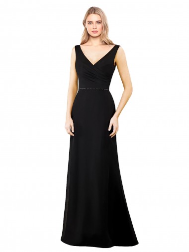 Shop V-Neckline Chiffon Bridesmaid Dress / Prom Dress with Draped Bodice Montreal