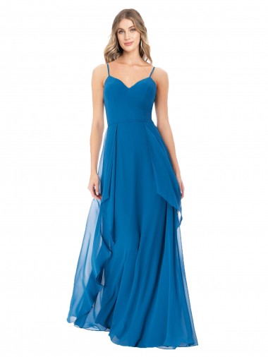 Shop Simple Sweetheart Chiffon Bridesmaid Dress with Cascading Overlay Montreal