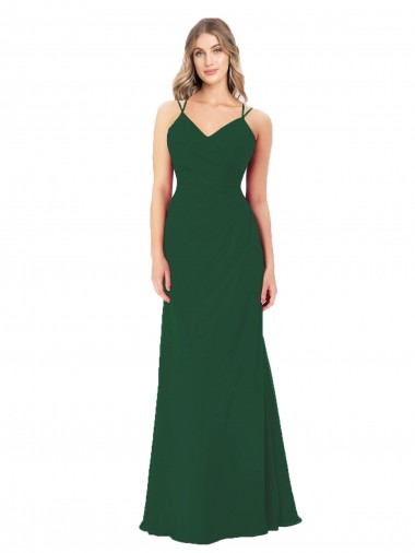 Shop Criss Cross Strappy Chiffon Bridesmaid Dress Montreal