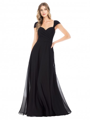 Shop Sweetheart Cap Sleeves Chiffon Bridesmaid Dress Montreal