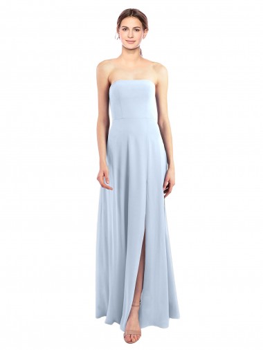 Shop Fitted Strapless Full Length Chiffon Bridesmaid Dress with Front Slit Montreal