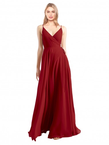 Shop A-Line Spaghetti Straps V-Neckline Chiffon Bridesmaid Dress Open Back Montreal